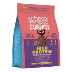 Schesir Born Carnivore Tavuklu Somonlu ve Ringa Balıklı Yetişkin Kedi Maması 255 Gr