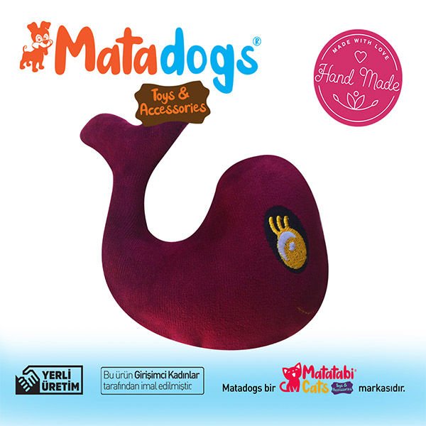Mata Dogs Whali Köpek Oyuncağı Bordo 20 Cm