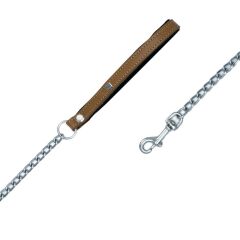 Doggie Comfort Deri Zincirli Köpek Gezdirme Tasması Medium Mavi 3.5x110 Cm