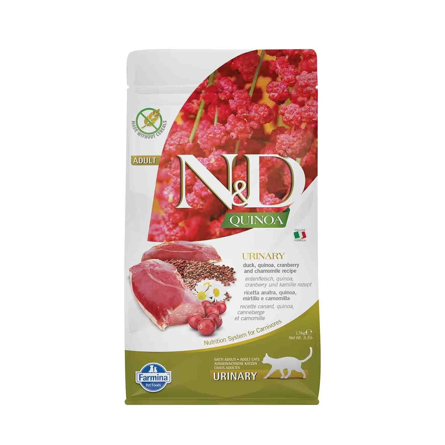 N&D Quinoa Tahılsız Urinary Sistem Ördekli Yetişkin Kedi Maması 1,5 kg