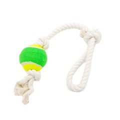 Euro Dog Köpek Diş İpi 3 Düğümlü Tenis Toplu Beyaz/Siyah 53 Cm