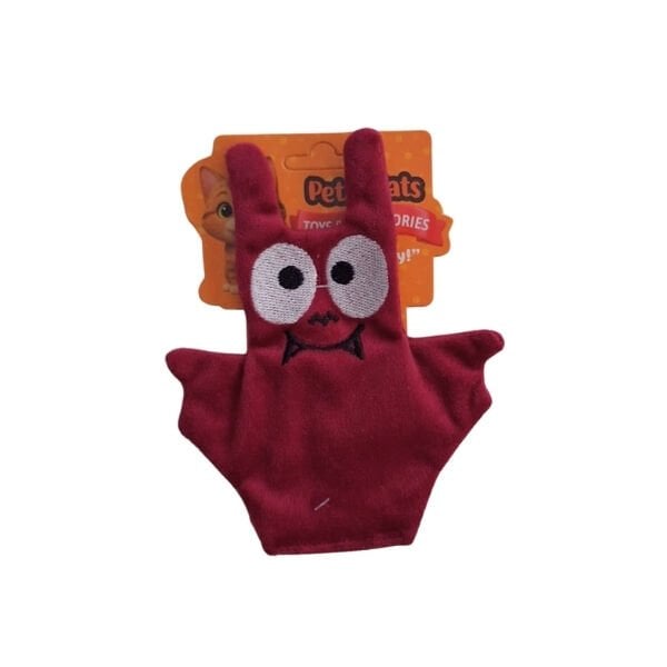 PetzzCats Baty Matatabi ve Çıngırak Sesli Peluş Kedi Oyuncağı Bordo 15x12 Cm