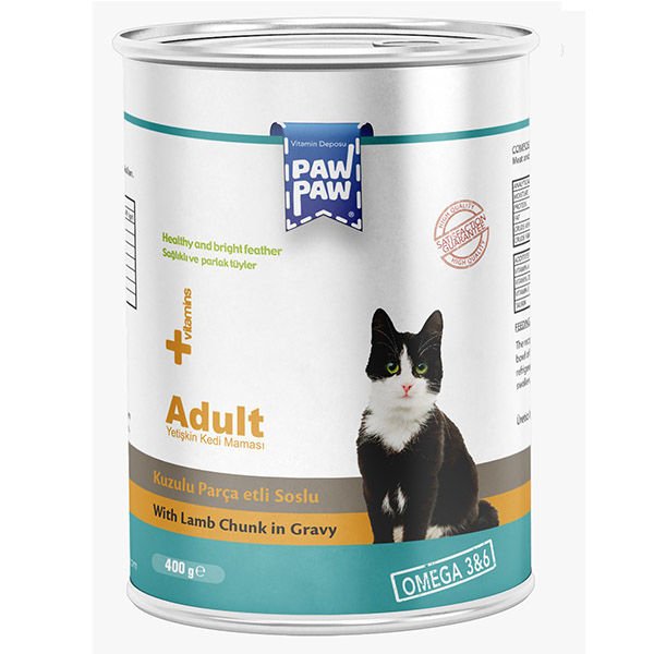 Pawpaw Kuzu Etli Soslu Yetişkin Kedi Konservesi 400 Gr