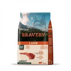 Bravery Orta ve Büyük Irk Kuzulu Tahılsız Yetişkin Köpek Maması 12 Kg