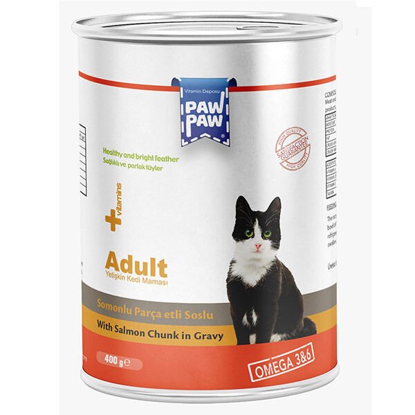 Pawpaw Somon Balıklı Soslu Yetişkin Kedi Konservesi 400 Gr