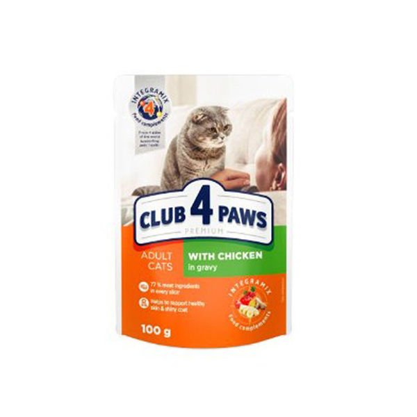 Club4Paws Premium Tavuklu Pouch Kedi Konservesi 100 Gr