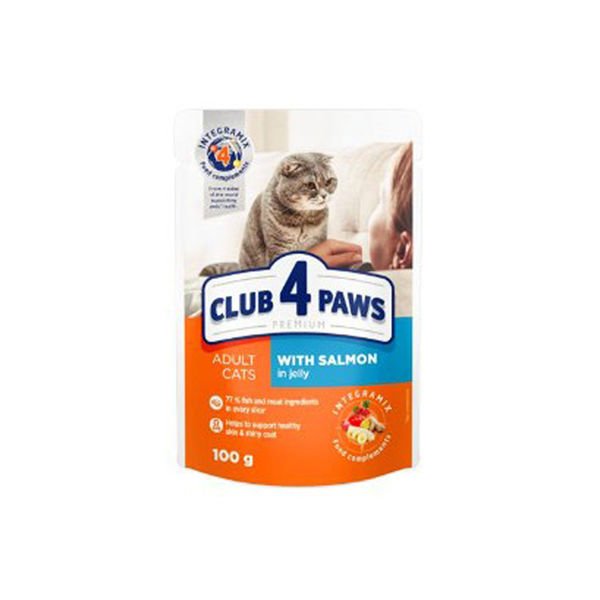 Club4Paws Premium Somonlu Pouch Kedi Konservesi 100 Gr