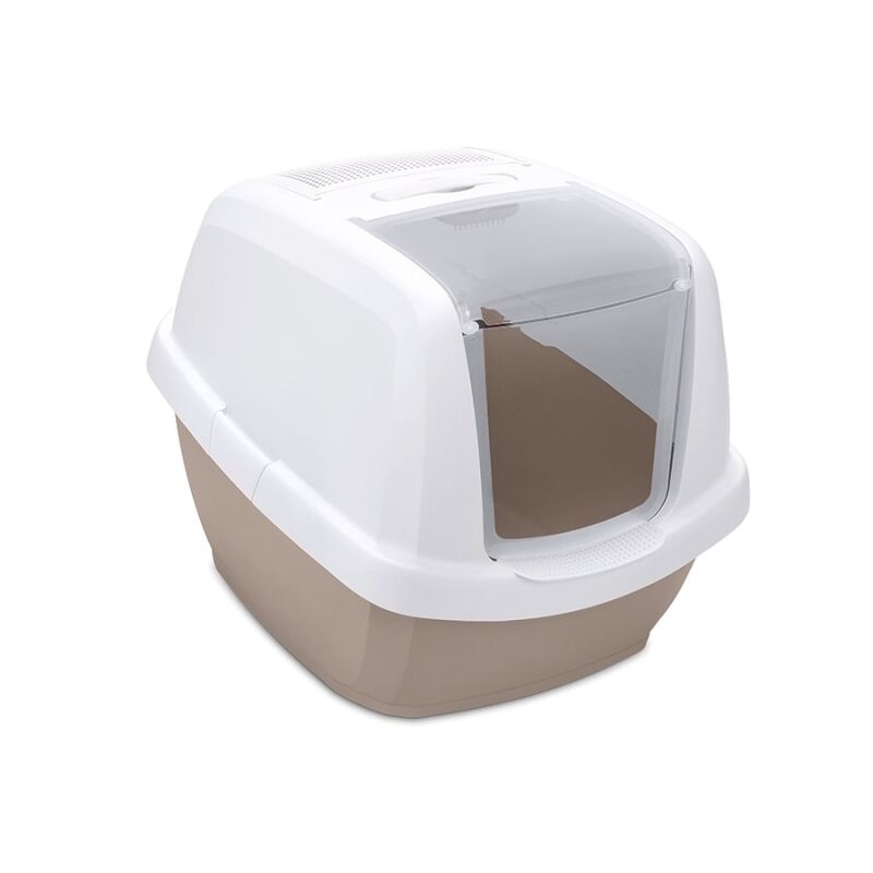 İmac Maddy Junior Üstü Açılır Kapalı Kedi Tuvaleti Beyaz/Bej 57x43x41 Cm