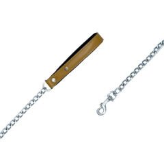 Doggie Comfort Deri Zincirli Köpek Gezdirme Tasması Medium Camel 4x110 Cm