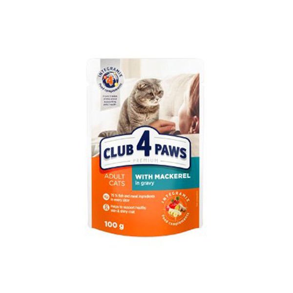 Club4Paws Premium Uskumrulu Pouch Kedi Konservesi 100 Gr
