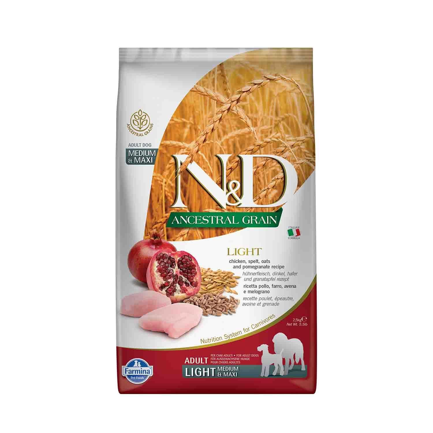N&D Düşük Tahıllı Tavuklu Narlı Orta ve Büyük Irk Diyet Yetişkin Köpek Maması 2,5 kg