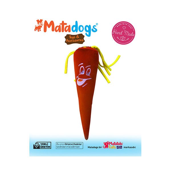 Mata Dogs Mooni Havuç Şekilli Köpek Oyuncağı Turuncu 28 Cm