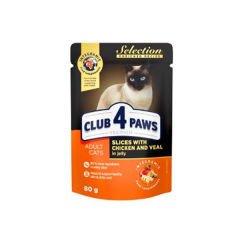 Club4Paws Selection Tavuklu&Dana Etli Pouch Kedi Konservesi 80 Gr