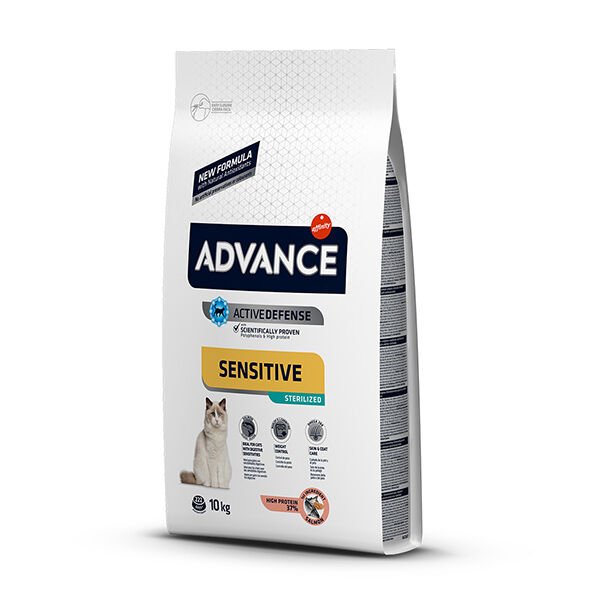 Advance Sensitive Somonlu Kısırlaştırılmış Hassas Kedi Maması 10 Kg