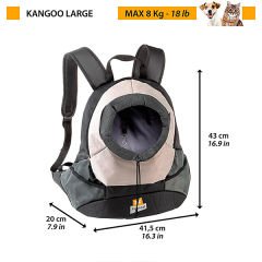 Ferplast Kangoo Kumaş Sırt Köpek Taşıma Çantası Pembe 41.5x20x43 Cm