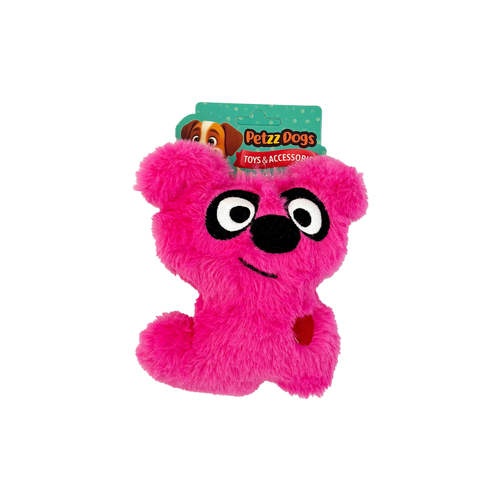 PetzzDogs Matatabi Köpek Şeklinde Peluş Köpek Çiğneme Oyuncağı Pembe 16x13 Cm