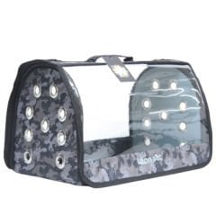 Leon Pet Şeffaf Fly Bag Taşıma Çantası Kamuflaj 46x26x26h Cm