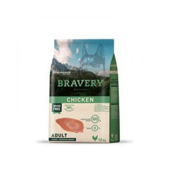 Bravery Orta ve Büyük Irk Tavuklu Tahılsız Yetişkin Köpek Maması 12 Kg