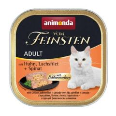 Animonda Vom Feinsten Tavuk Etli Somon Balık ve Ispanaklı Yetişkin Konserve Kedi Maması 100 Gr