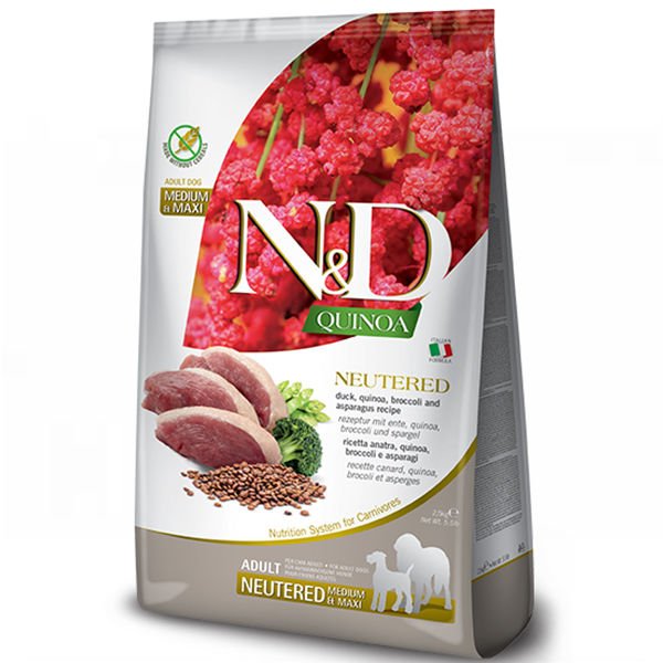 N&D Quinoa Ördekli Orta ve Büyük Irk Kısırlaştırılmış Köpek Maması 2.5 Kg