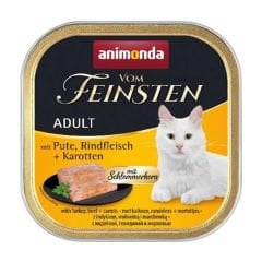 Animonda Vom Feinsten Hindi ve Sığır Etli Havuçlu Yetişkin Konserve Kedi Maması 100 Gr