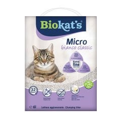 Biokats Micro Bianco Classic Kokusuz Topaklanan Doğal Kedi Kumu 1 Adet 6 Lt