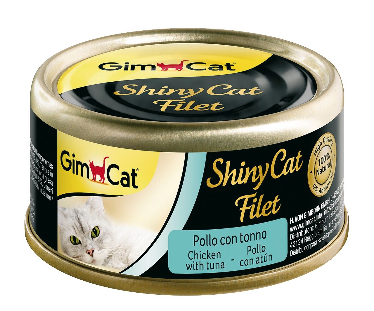 Gimcat Shinycat Fileto Tuna Balıklı ve Tavuklu Yetişkin Konserve Kedi Maması 70 Gr