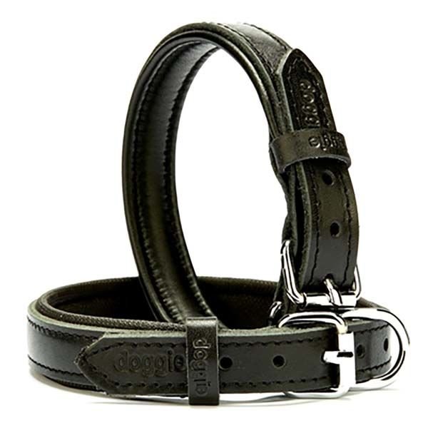 Doggie Fırstclass Köpek Deri Boyun Tasması Small Siyah 2x30-35 Cm