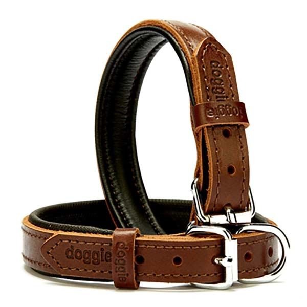 Doggie Fırstclass Köpek Deri Boyun Tasması Small Kahverengi 2x30-35 Cm