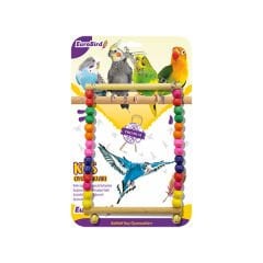 Euro Bird Boncuklu Kare Salıncak Kuş Oyuncağı Renkli