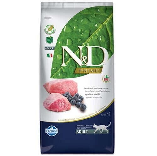 N&D Tahılsız Kuzu Etli Yaban Mersinli Kedi Maması 10 kg