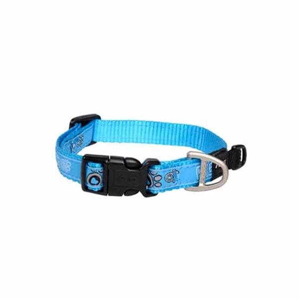 Rogz Fancy Dress Halsband Pati Desenli Köpek Boyun Tasması Turkuaz Extra Large 2.5x43-70 Cm