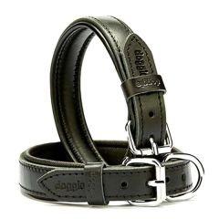 Doggie Fırstclass Köpek Deri Boyun Tasması Medium Siyah 2,5x37-45 Cm