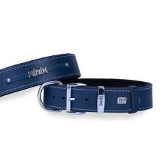 Doggie Konfor Deri İsimlikli Köpek Boyun Tasması Small Royal Mavi 4x47-55 Cm