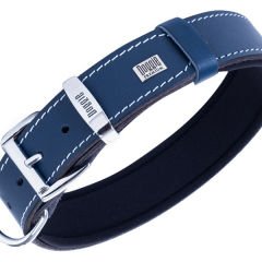 Doggie Konfor Deri İsimlikli Köpek Boyun Tasması Small Royal Mavi 4x47-55 Cm