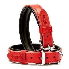Doggie Fırstclass Köpek Deri Boyun Tasması Medium Kırmızı 2,5x37-45 Cm