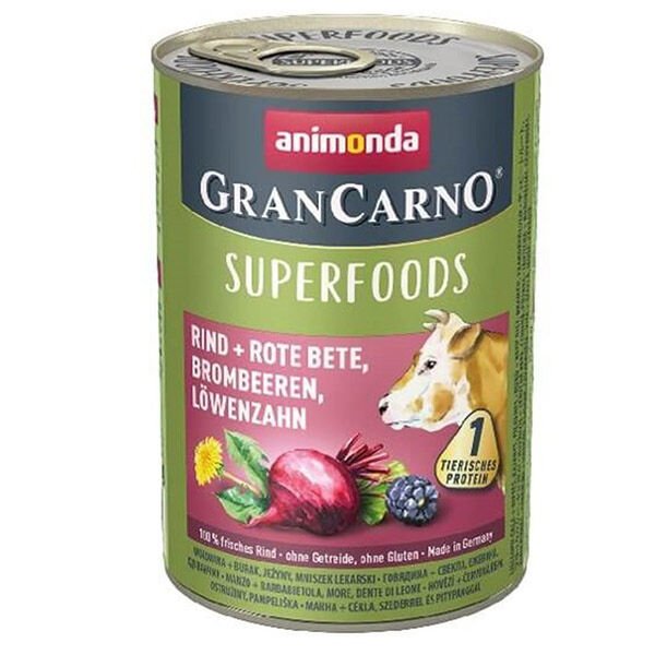 Animonda Gran Carno Superfoods Sığır Etli Yetişkin Köpek Konservesi 400 Gr