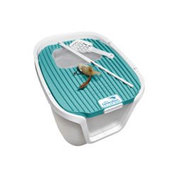 Sunsun 3in1 Filtreli Kapalı Kedi Tuvaleti Mavi