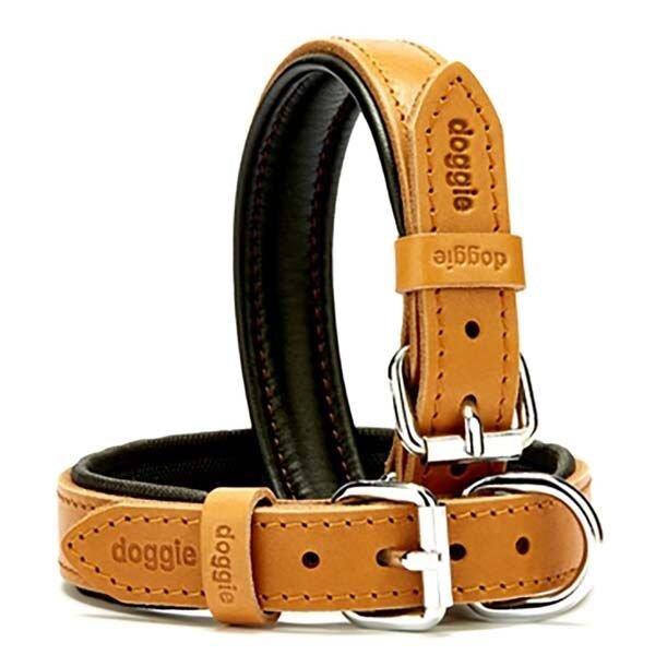 Doggie Fırstclass Köpek Deri Boyun Tasması Medium Camel 2,5x37-45 Cm