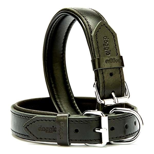 Doggie Fırstclass Köpek Deri Boyun Tasması Medium Siyah 3x42-50 Cm
