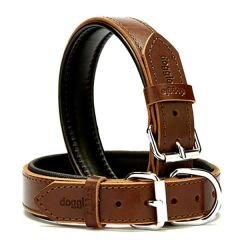 Doggie Fırstclass Köpek Deri Boyun Tasması Medium Kahverengi 3x42-50 Cm