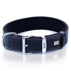 Doggie Konfor Deri Çift İsimlikli Köpek Boyun Tasması Small Siyah 4x47-55 Cm