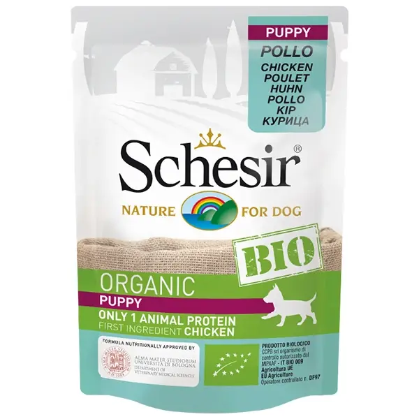 Schesir Bio Range Tavuklu Organik Yavru Konserve Köpek Maması 1 Adet 85 Gr