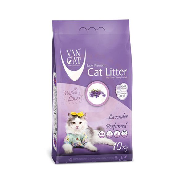 Vancat İnce Taneli Lavanta Kokulu Kedi Kumu 10 Kg