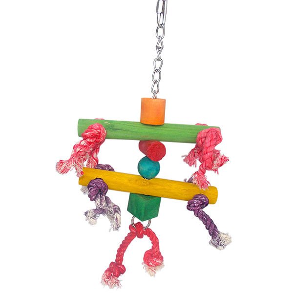 Eastland Ahşap Boncuklu Tünekli Papağan Oyuncağı 31 Cm