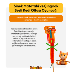 PetzzCats Sinek Matatabi ve Çıngırak Sesli Kedi Oltası Oyuncağı Turuncu 42 Cm