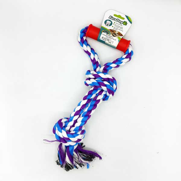 Euro Dog Tutamaçlı Çift Düğümlü Diş Kaşıma İpi Köpek Oyuncağı Kırmızı/Mavi 40 Cm