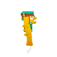 PetzzDogs Donk Sesli Dayanıklı Peluş Köpek Çiğneme Oyuncağı Sarı 34x11 Cm