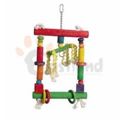 Eastland Stres İpli Ahşap Halkalı Papağan Salıncağı 35 Cm