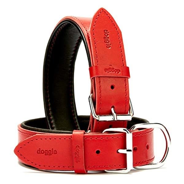 Doggie Fırstclass Köpek Deri Boyun Tasması Small Kırmızı 4x47-55 Cm